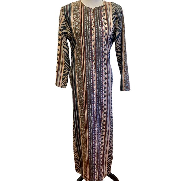 Vintage Ruth Norman Animal Print Robe Hostess Gown Dress Size Small - Picture 1 of 8